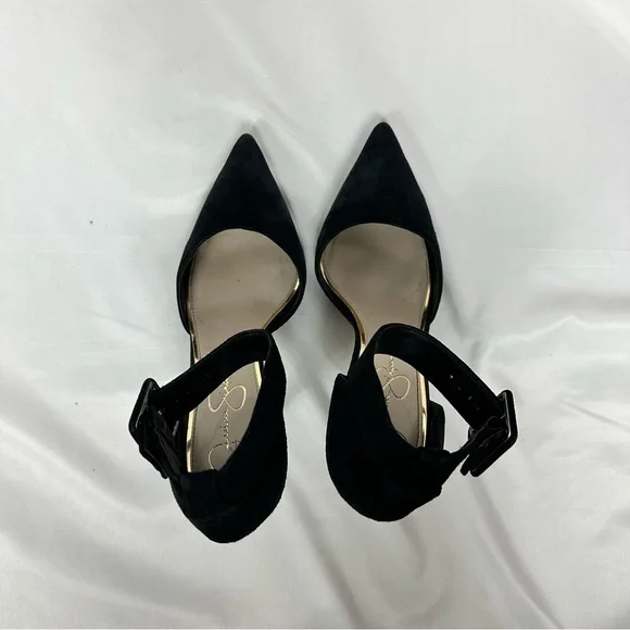JESSICA Simpson Suede Heels I Black I Size 8.5M - Picture 4 of 6